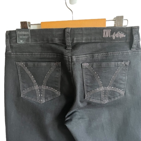 Kut from the Kloth Farrah Baby Bootcut Size 4 Black NWT - Picture 8 of 16